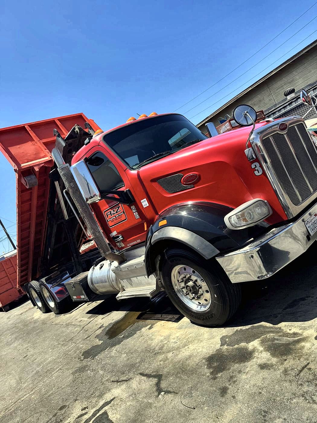 A2Z dump truck used for debris and soil hauling