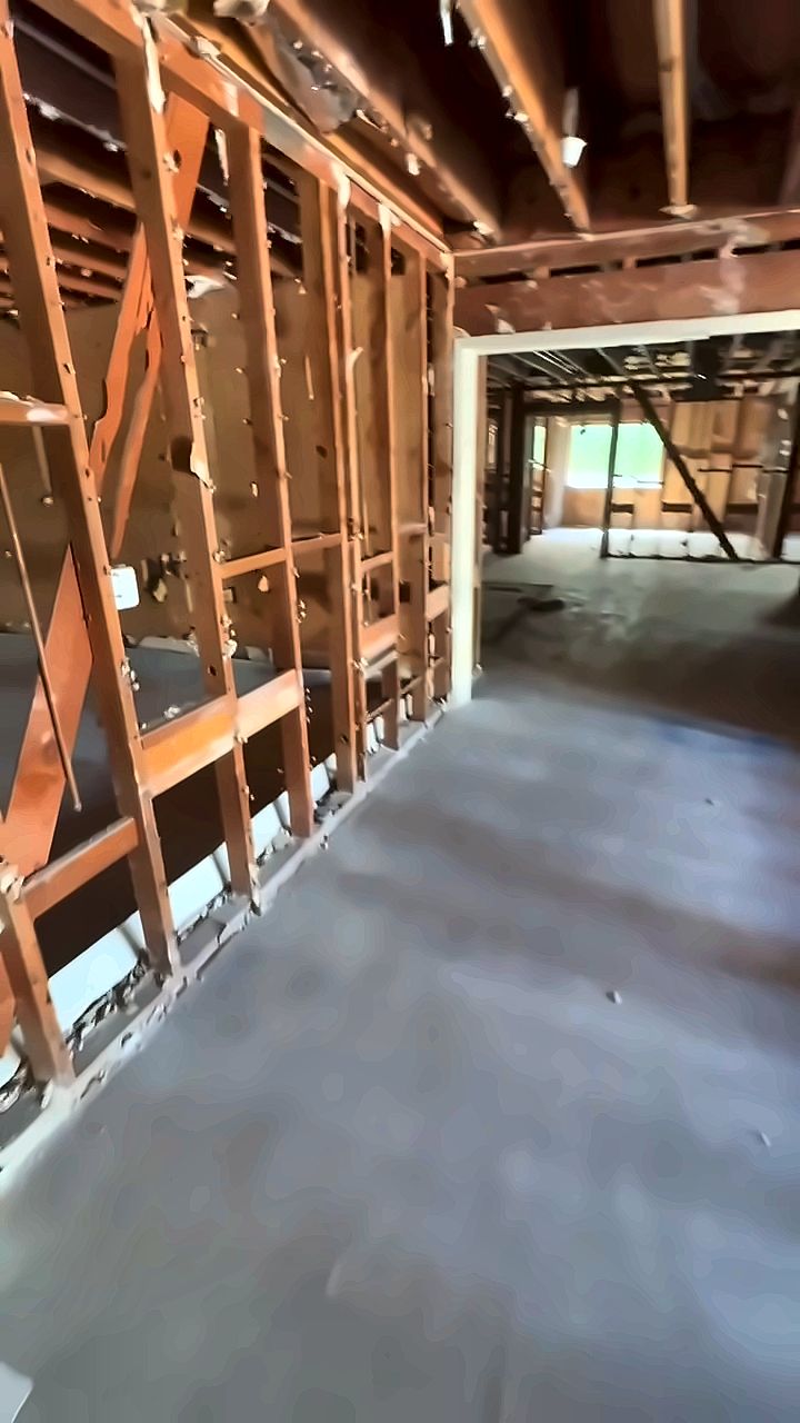 Stud walls exposed after an A2Z interior strip out